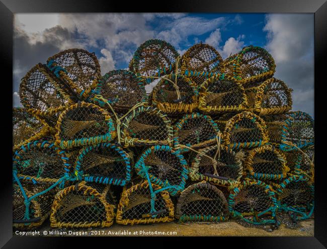 Traditional Fishing Traps Framed Print by William Duggan