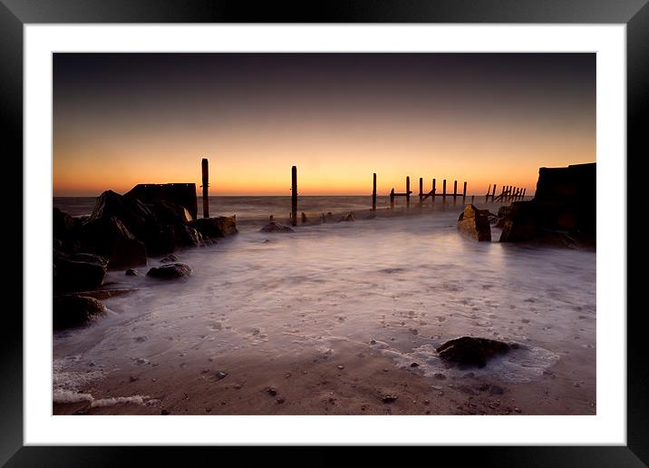 Happisburgh - First Light Framed Mounted Print by Simon Wrigglesworth
