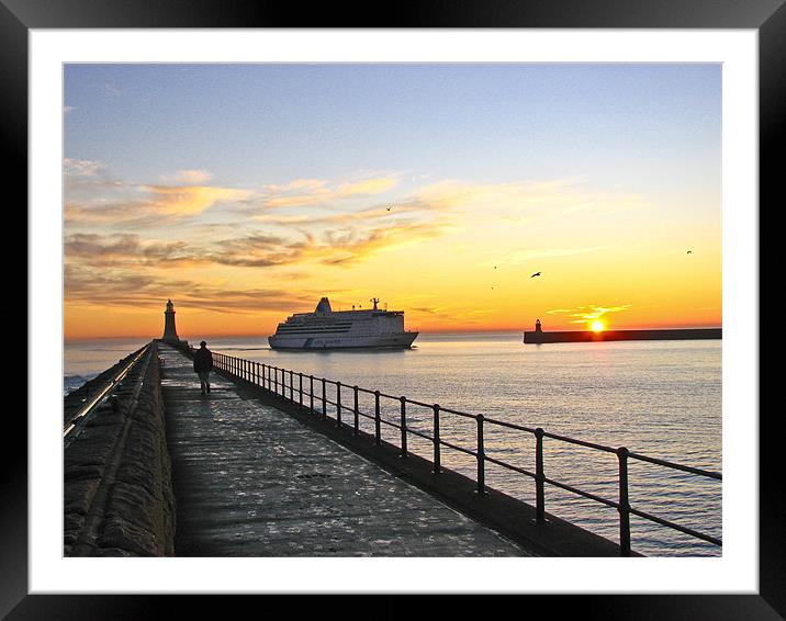 The Mouth Of The Tyne Framed Mounted Print by john appleby