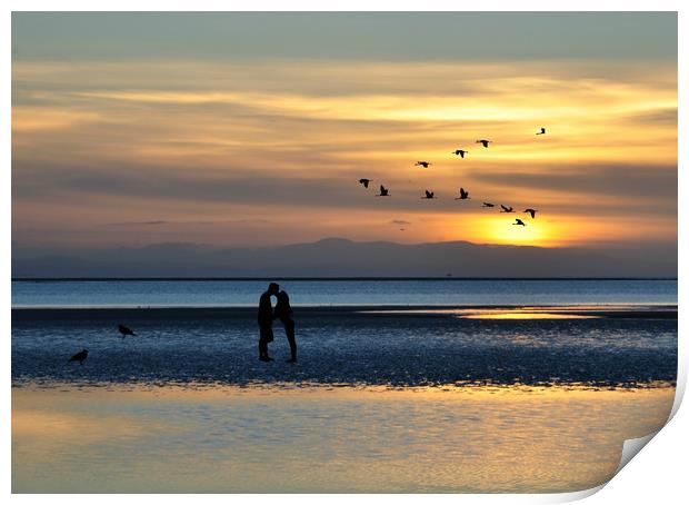 romance in the sunset Print by sue davies