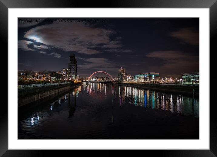Glasgow by night Framed Mounted Print by Paul Storr