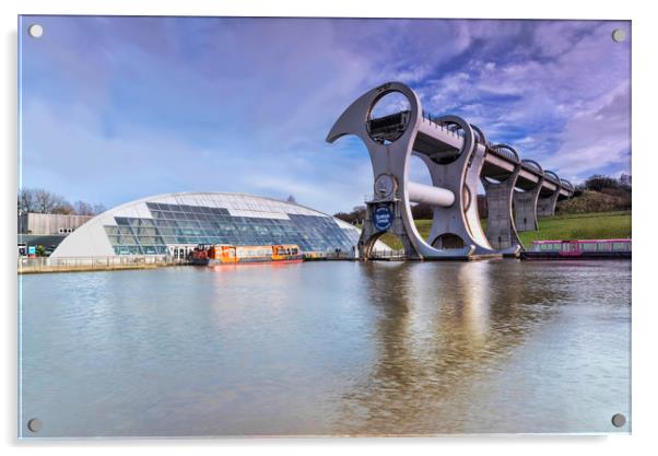 Falkirk Wheel Acrylic by Valerie Paterson