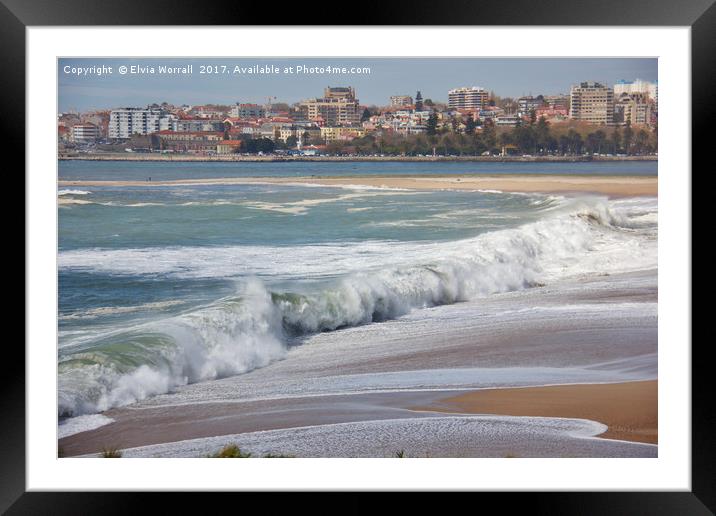 Douro River Beach Framed Mounted Print by Elvia Worrall