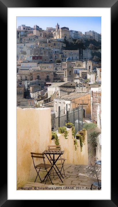 STEPPED ALLEYWAY, SICILY Framed Mounted Print by Tony Sharp LRPS CPAGB