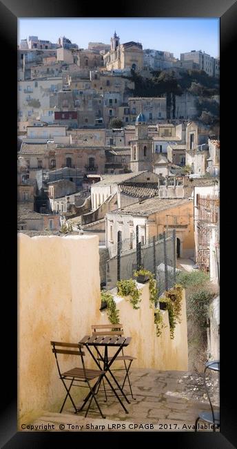 STEPPED ALLEYWAY, SICILY Framed Print by Tony Sharp LRPS CPAGB