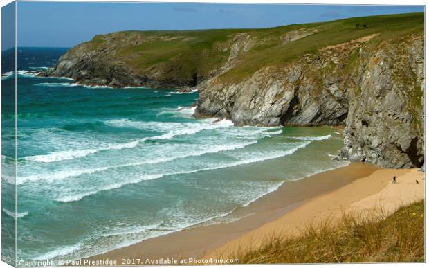 Holywell Bay, Cornwall  Canvas Print by Paul F Prestidge