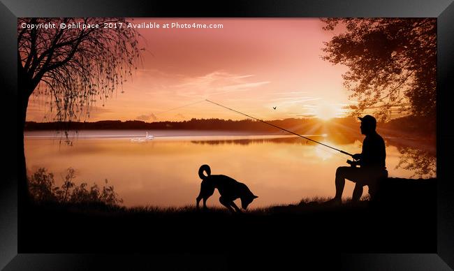 The wishful Angler Framed Print by phil pace