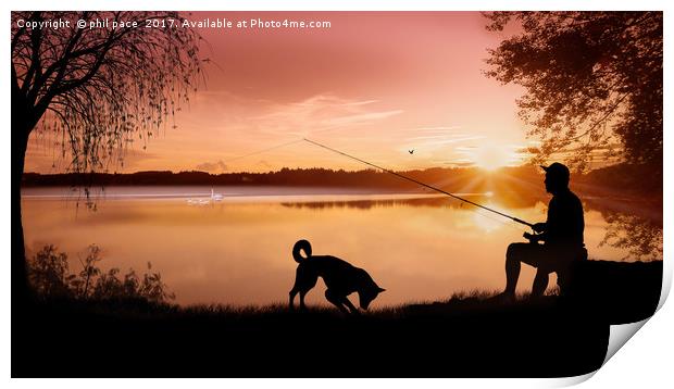 The wishful Angler Print by phil pace