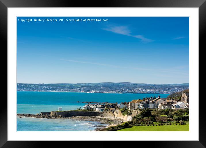 Marazion and Mounts Bay Framed Mounted Print by Mary Fletcher