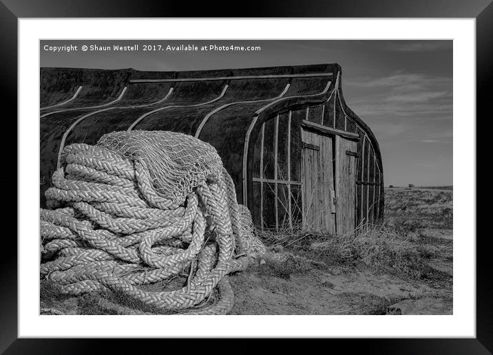 "Herring Boats - Rope Shed" Framed Mounted Print by Shaun Westell