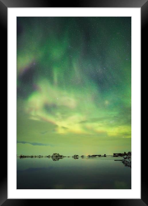 Aurora Behind Clouds. Framed Mounted Print by Natures' Canvas: Wall Art  & Prints by Andy Astbury