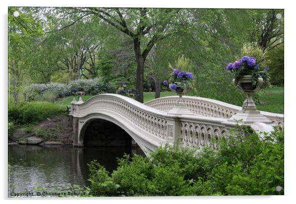Bow Bridge - Central Park New York  Acrylic by Christiane Schulze