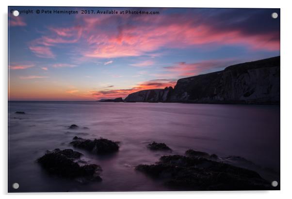 Sunset at Ayrmer Cove Acrylic by Pete Hemington
