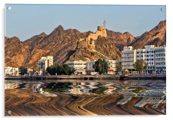 Mutrah Fort  Acrylic by Valerie Paterson