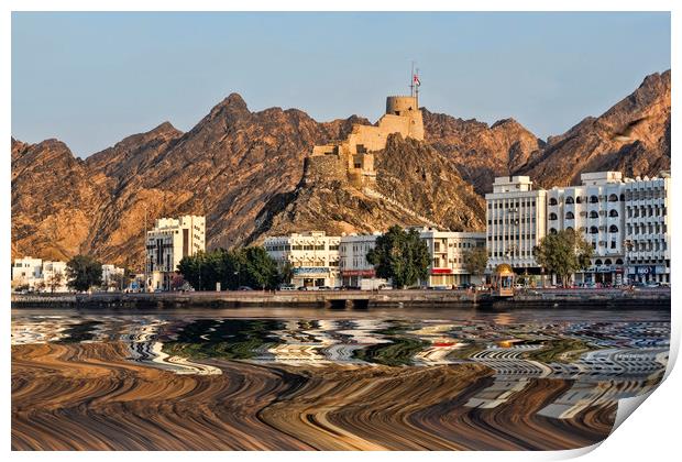 Mutrah Fort  Print by Valerie Paterson