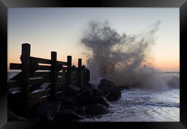 Incoming - Happisburgh Framed Print by Simon Wrigglesworth