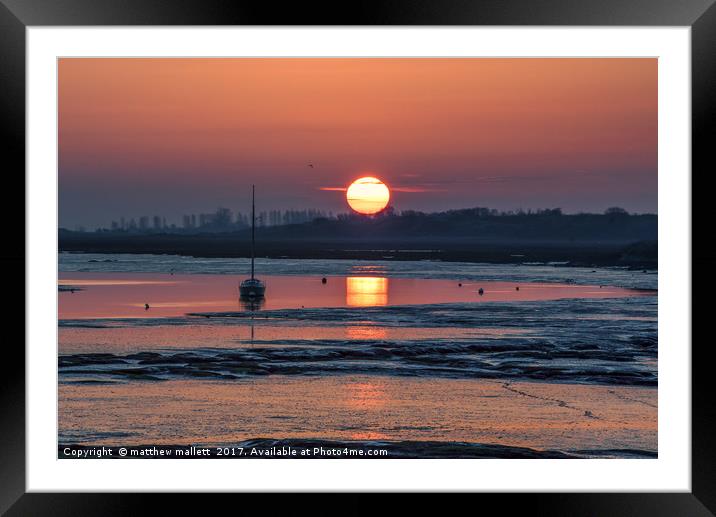 April Sunrise Over Landermere Quay Framed Mounted Print by matthew  mallett