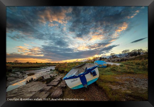 Speckled Spring Sunset Over Beaumont Quay Framed Print by matthew  mallett