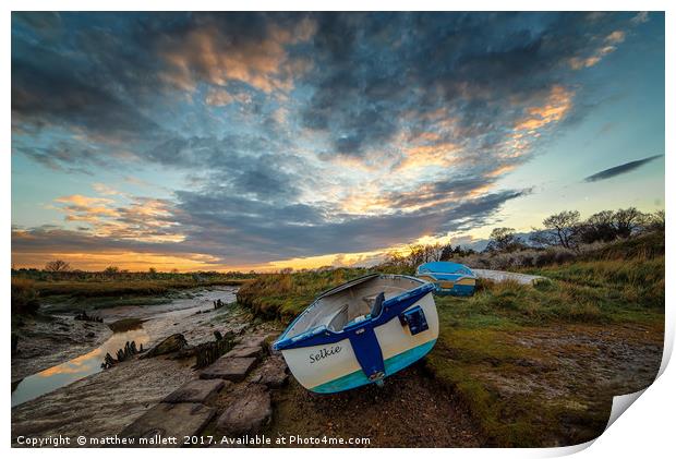 Speckled Spring Sunset Over Beaumont Quay Print by matthew  mallett