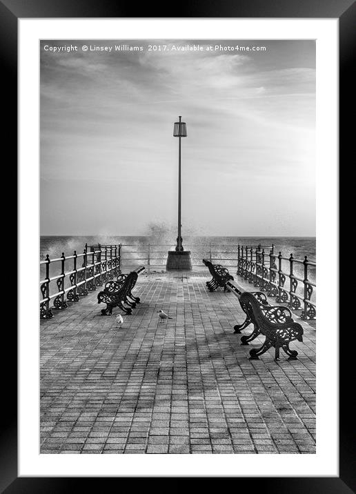 Swanage Jetty in Mono Framed Mounted Print by Linsey Williams