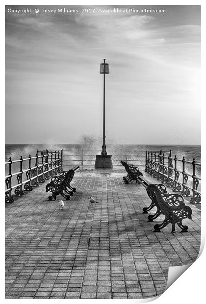 Swanage Jetty in Mono Print by Linsey Williams