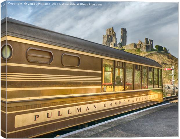 Pullman Car and Castle Canvas Print by Linsey Williams