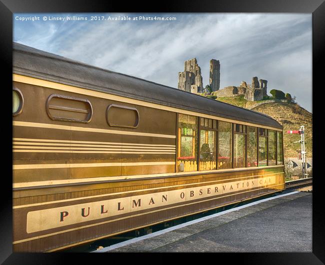 Pullman Car and Castle Framed Print by Linsey Williams