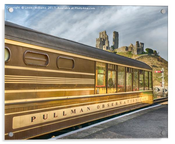 Pullman Car and Castle Acrylic by Linsey Williams