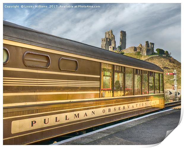 Pullman Car and Castle Print by Linsey Williams