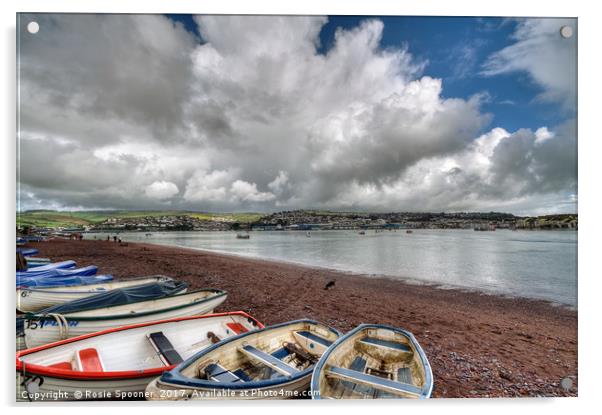 Clouds gather over at Shaldon on the River Teign Acrylic by Rosie Spooner