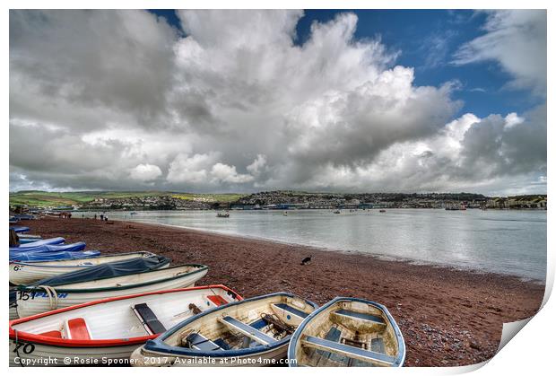 Clouds gather over at Shaldon on the River Teign Print by Rosie Spooner