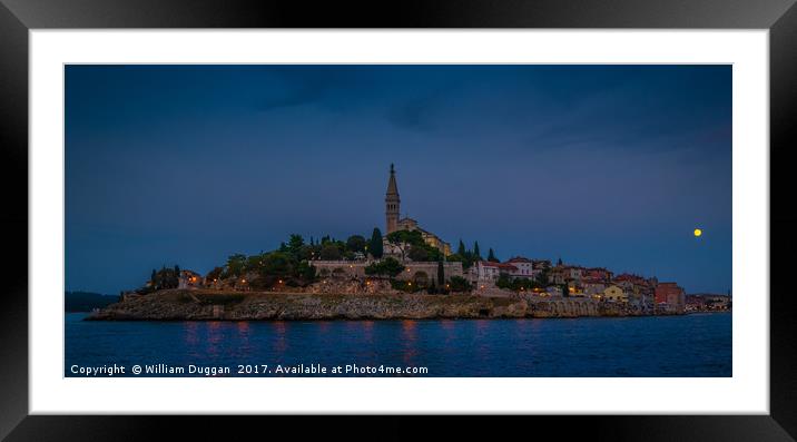 Rovinj By Night Framed Mounted Print by William Duggan