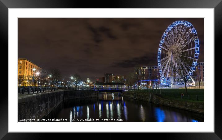 Big wheel Liverpool waterfront  Framed Mounted Print by Steven Blanchard