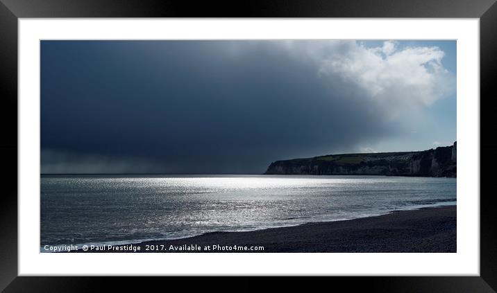Storm at Beer Head, Jurassic Coast,  East Devon Framed Mounted Print by Paul F Prestidge