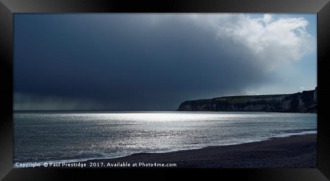Storm at Beer Head, Jurassic Coast,  East Devon Framed Print by Paul F Prestidge