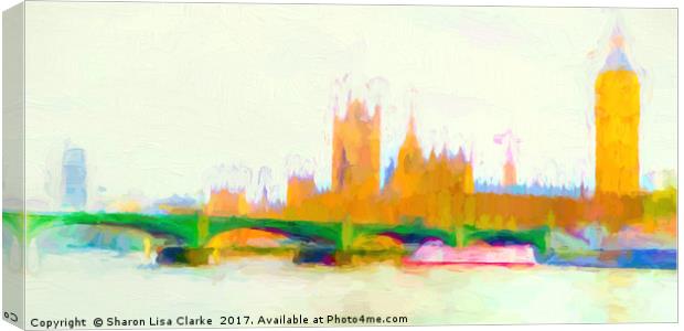 Painted Westminster Canvas Print by Sharon Lisa Clarke