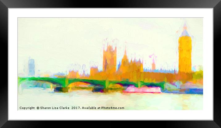 Painted Westminster Framed Mounted Print by Sharon Lisa Clarke