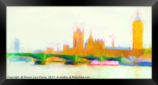 Painted Westminster Framed Print by Sharon Lisa Clarke