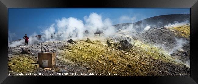 Vulcano's Sulphur Emitting Fumaroles. Framed Print by Tony Sharp LRPS CPAGB