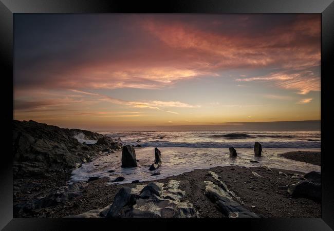Croyde Bay sunset Framed Print by Dave Wilkinson North Devon Ph