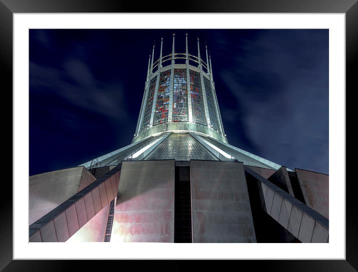 Liverpool Metropolitan cathedral Framed Mounted Print by Kevin Elias