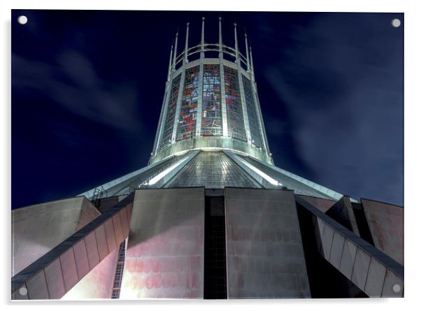 Liverpool Metropolitan cathedral Acrylic by Kevin Elias