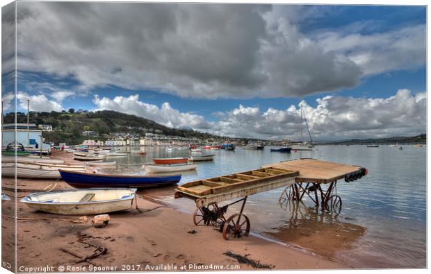 The old boat launch on Teignmouth Back Beach  Canvas Print by Rosie Spooner