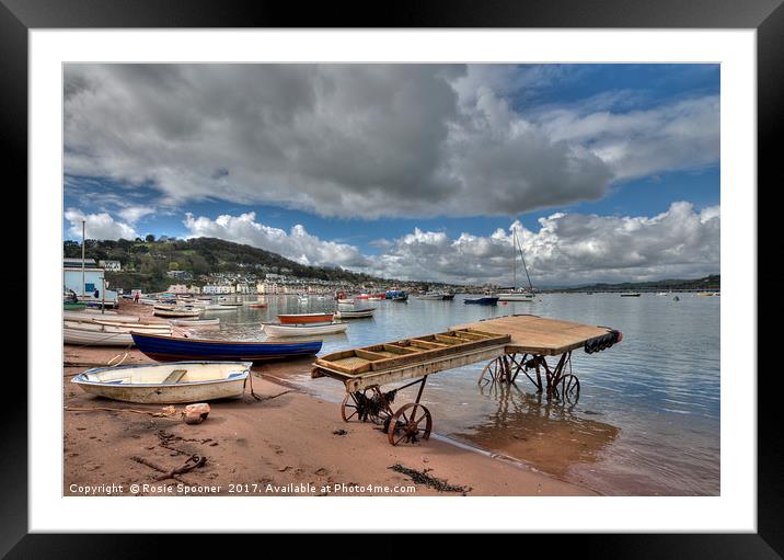 The old boat launch on Teignmouth Back Beach  Framed Mounted Print by Rosie Spooner