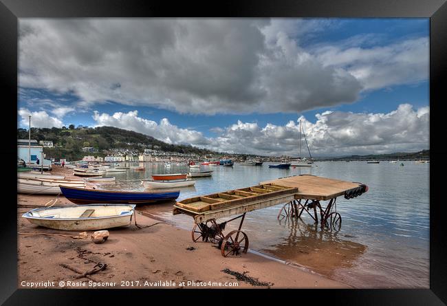 The old boat launch on Teignmouth Back Beach  Framed Print by Rosie Spooner