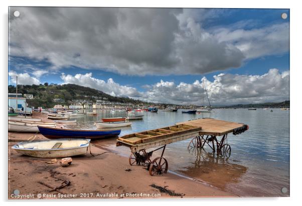 The old boat launch on Teignmouth Back Beach  Acrylic by Rosie Spooner