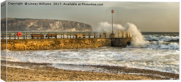 Swanage Jetty Dorset Canvas Print by Linsey Williams