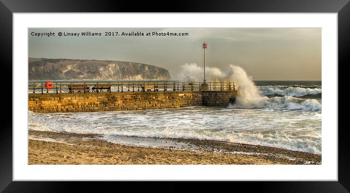 Swanage Jetty Dorset Framed Mounted Print by Linsey Williams