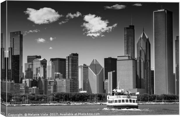 CHICAGO Skyline | Monochrome Canvas Print by Melanie Viola