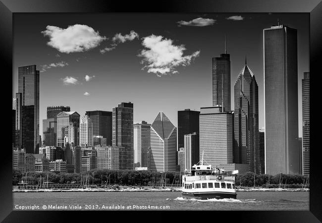 CHICAGO Skyline | Monochrome Framed Print by Melanie Viola